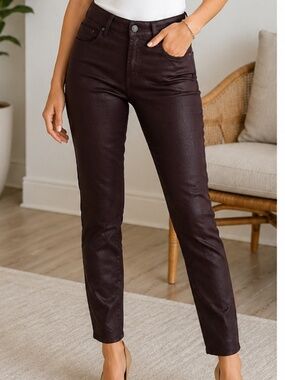 NYDJ brown coated Marilyn jeans, size 2.